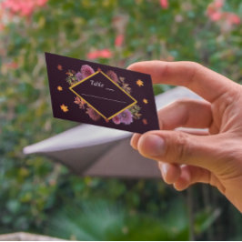 Romantic Autumn Dahlia Bröllop Placeringskort