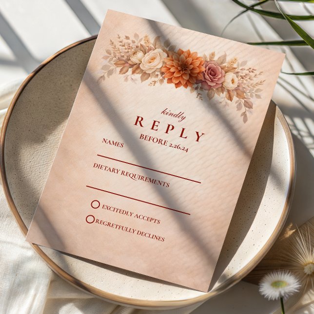 Romantic Autumn Garden Wedding OSA Kort (Skapare uppladdad)