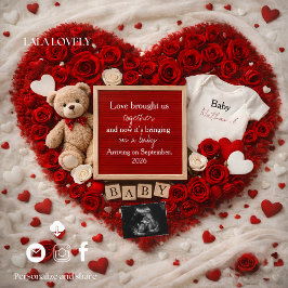 Romantic baby reveal pregnancy announcement card meddelande