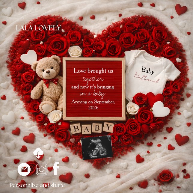 Romantic baby reveal pregnancy announcement card meddelande (Skapare uppladdad)