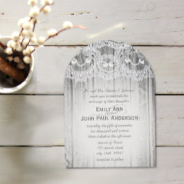 Romantic Barn Wood och Snöre Elegant bröllop Inbjudningar