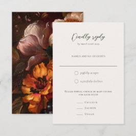 Romantic Baroque Blommigt Painting Bröllop OSA Kort