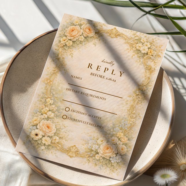 Romantic Baroque Garden Wedding OSA Kort (Skapare uppladdad)