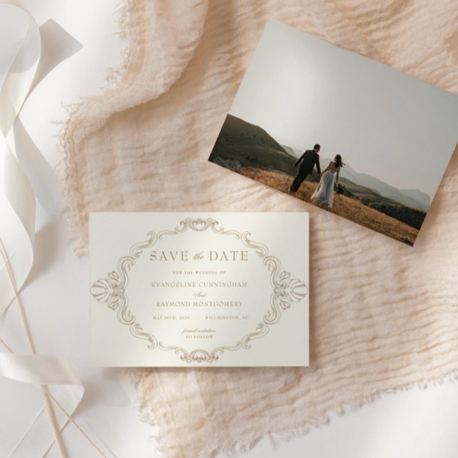 Romantic Baroque Ornate Frame Photo Spara Datumet (Skapare uppladdad)