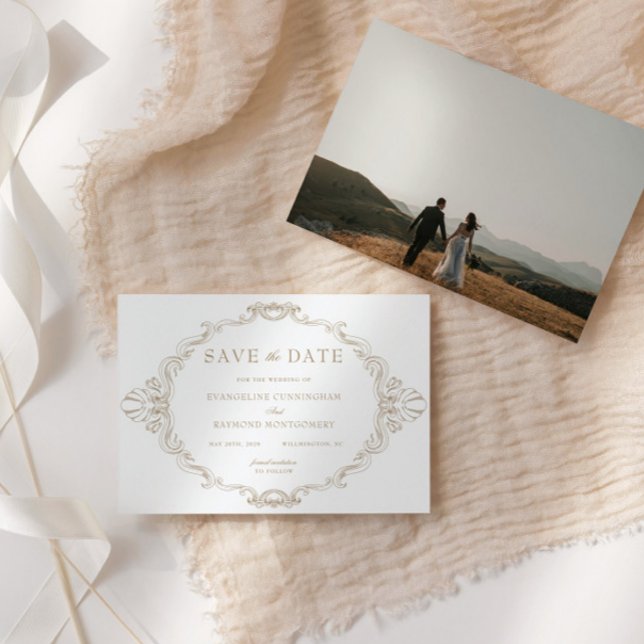 Romantic Baroque Ornate Frame Photo Spara Datumet (Skapare uppladdad)