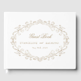 Romantic Baroque Ornate Frame Wedding Gästböcker