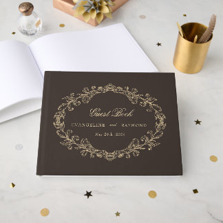 Romantic Baroque Ornate Frame Wedding Gästböcker