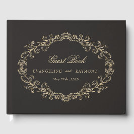 Romantic Baroque Ornate Frame Wedding Gästböcker