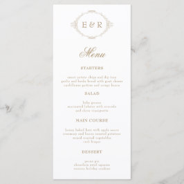 Romantic Baroque Ornate Frame Wedding Invitation Meny
