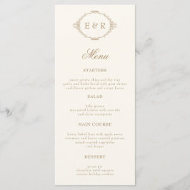 Romantic Baroque Ornate Frame Wedding Invitation Meny