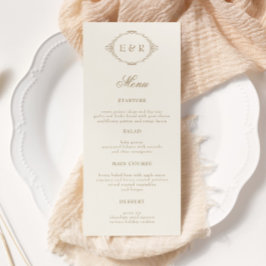 Romantic Baroque Ornate Frame Wedding Invitation Meny