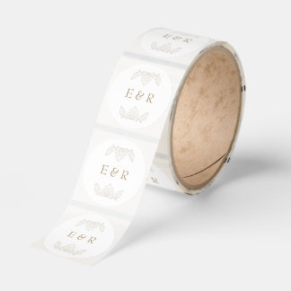 Romantic Baroque Ornate Frame Wedding Runt Klistermärke