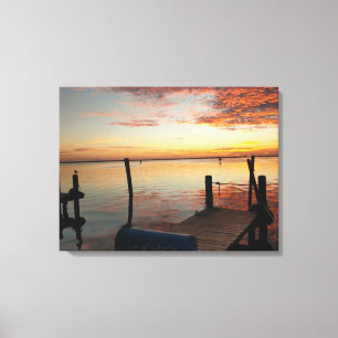 Romantic Bay Sunset Canvastryck
