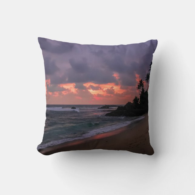 Romantic Beach vid Dusk Kudde (Framsida)