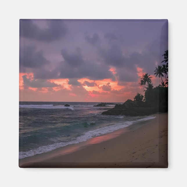 Romantic Beach vid Dusk Magnet (Framsidan)