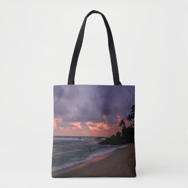 Romantic Beach vid Dusk Tygkasse (Framsida)