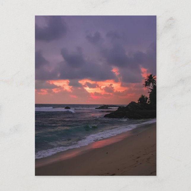 Romantic Beach vid Dusk Vykort (Framsida)