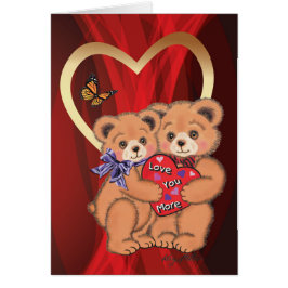 Romantic Bear Valentine Hälsningskort
