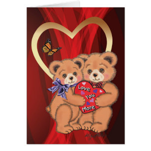 Romantic Bear Valentine Hälsningskort