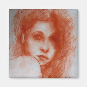 ROMANTIC BEAUTY/Woman Porträtt i Sepia Brown Magnet
