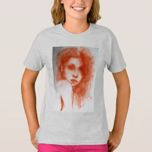 ROMANTIC BEAUTY/Woman Porträtt i Sepia Brown Tee