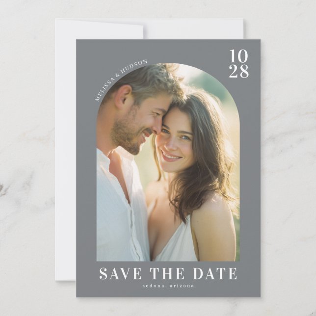 Romantic Beige Minimalist Photo Spara Datumet (Framsida)
