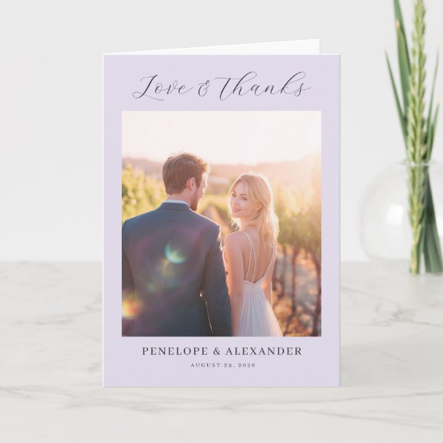 Romantic Beige Minimalist Photo Tack Kort (Framsida)