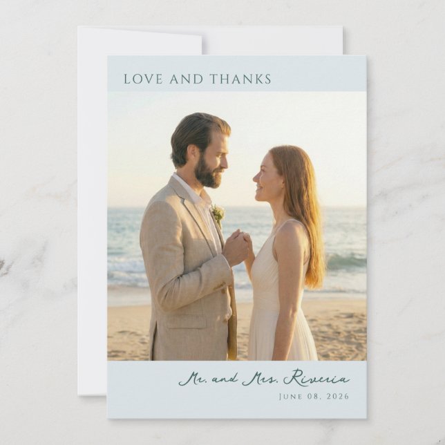 Romantic Beige Naturalistic Photo Tack Kort (Framsida)
