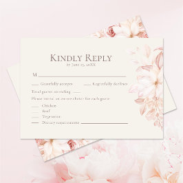 Romantic Beige och Rosa ros Bröllop OSA Card Tack Kort