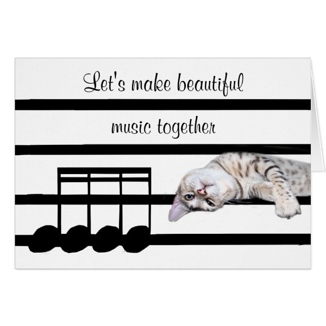 Romantic Bengal cat Hälsningskort (Framsidan Horizontal)