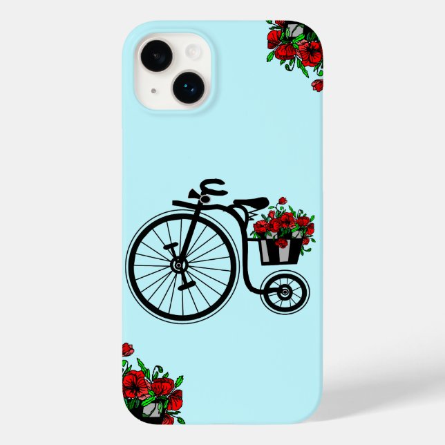 Romantic Bike med Flowers iphone case Gift (Baksida)