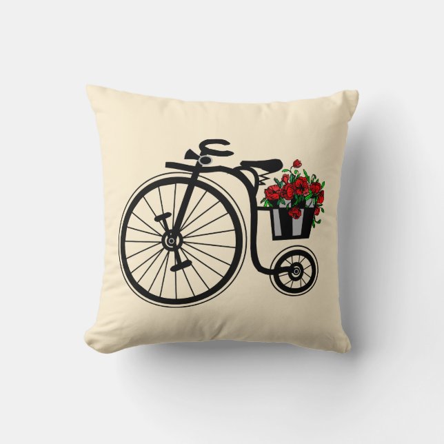 Romantic Bike Pillow Kudde (Framsida)