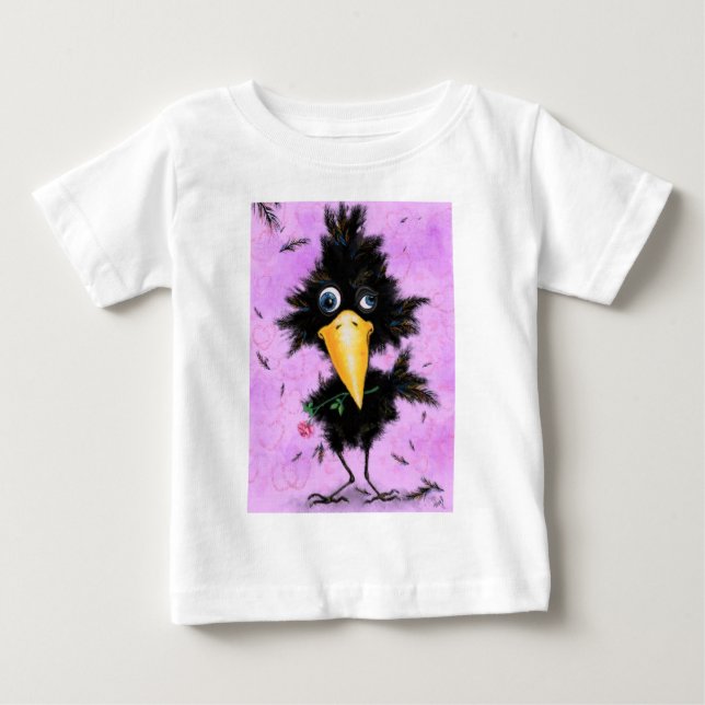 Romantic Bird med Ro Funny Baby T-Shirt (Framsida)