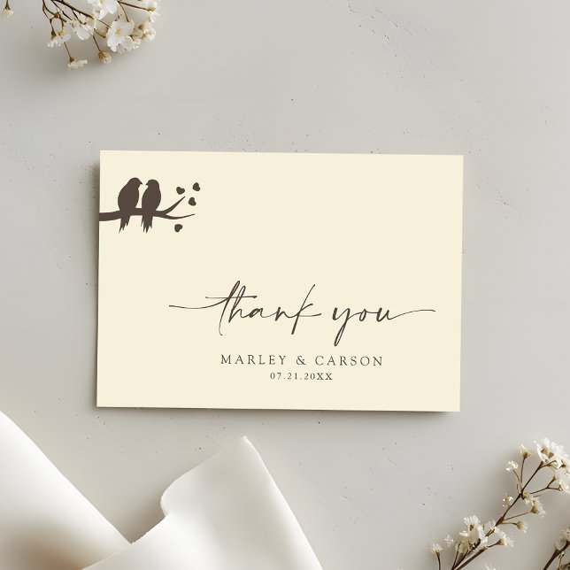 Romantic Birds Classic Formal Wedding Tack Kort (Skapare uppladdad)