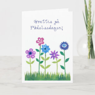 Romantic Birthday Card with Swedish Greeting Kort