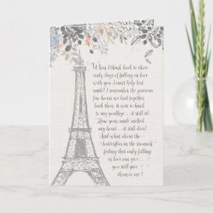 Romantic Birthday Eiffel Torn Kort