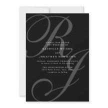 Romantic Black and White Monogram Bröllop