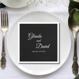 Romantic Black Calligraphy Flourish Personligt brö Pappersservett