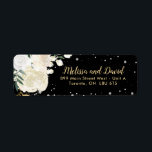 Romantic Black och Guld Winter Wedding Returadress Etikett<br><div class="desc">Romantic Black and Guld Winter Wedding - Skapat genom Colorful Designs Inc. Copyright 2015-2020. All text kan ändras.</div>
