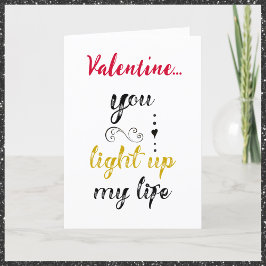 Romantic Black Red & Guld Valentine Sayed Helgdag Helgkort