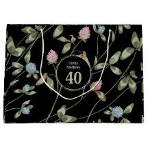 Romantic Black Rosa Klöver Blommigt