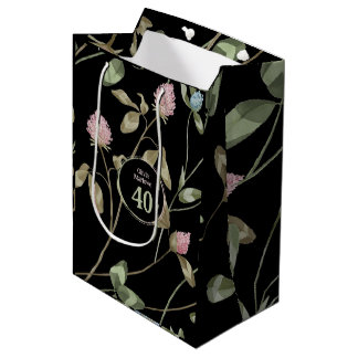 Romantic Black Rosa Klöver Blommigt