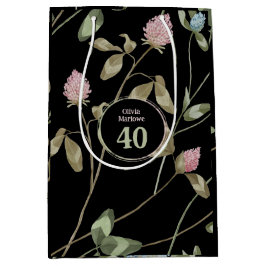 Romantic Black Rosa Klöver Blommigt