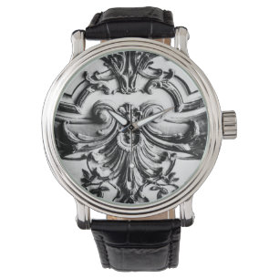 Romantic Black & White Fleur de Lis - Versailles Armbandsur