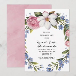 Romantic Blommigt Bouquet Bridesmaids Luncheon Inbjudningar