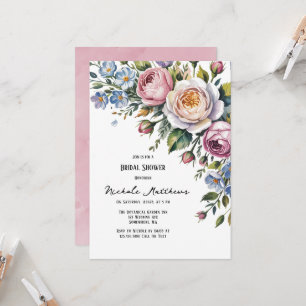 Romantic Blommigt Bouquet Brunch & Bubly Inbjudningar