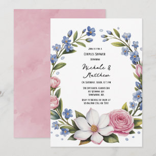 Romantic Blommigt Bouquet Möhippa Inbjudningar
