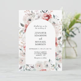 Romantic Blommigt Garden Elegant bröllop Inbjudningar