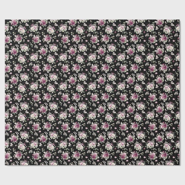 Romantic Bloom Blommigt Peony Presentpapper (Platt)