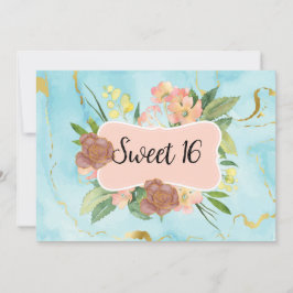 Romantic blooming floral inbjudningar